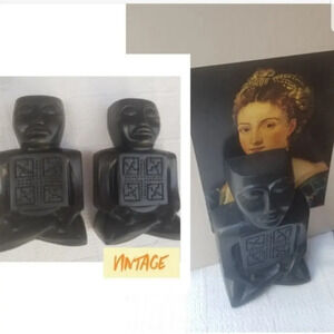 Vintage Ebony Mayan‎ bookends